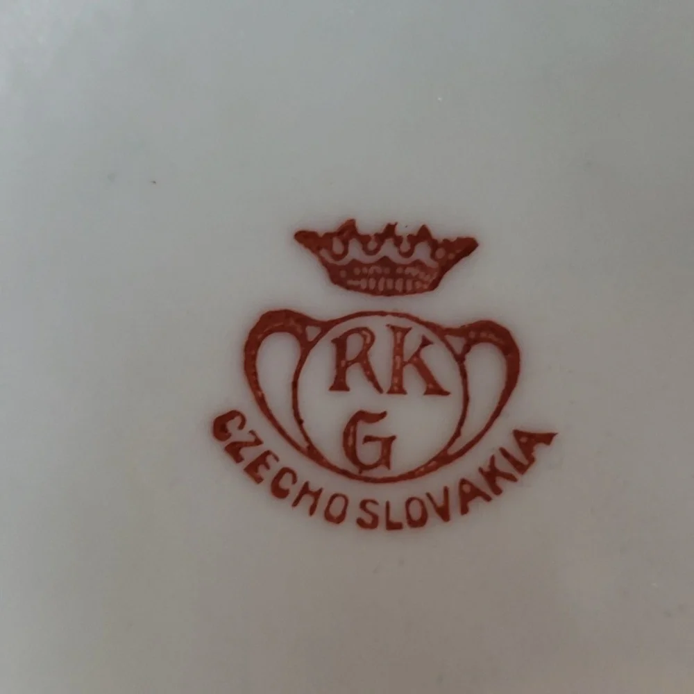 Vintage RK G Czechoslovakia Porcelain Retro Floral Creamer Pitcher 1/4 Liter